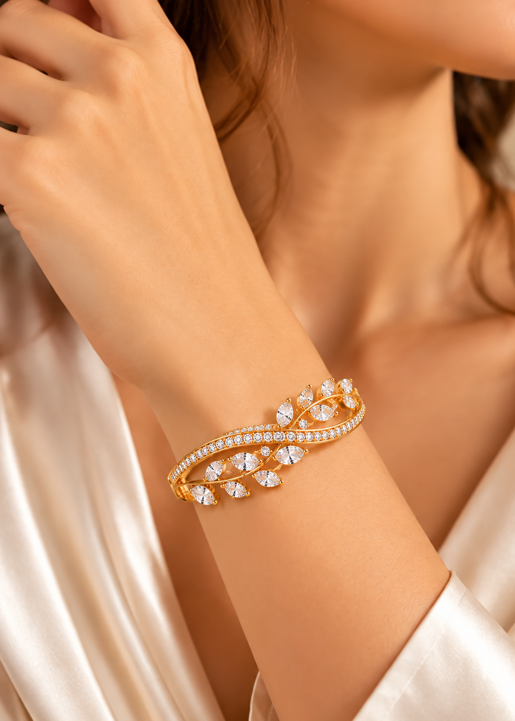 golden vine diamond bracelet editorial