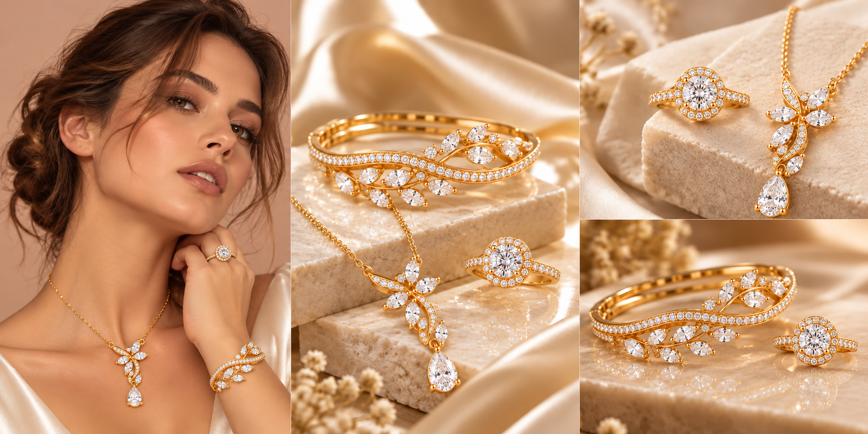 golden vine diamond jewelry editorial